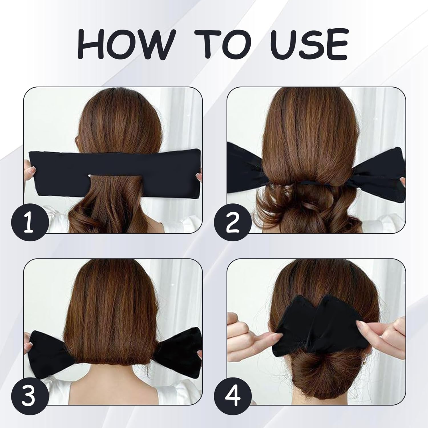 5 Pieces Hair Bun Maker,Bun Makers for Women's Hair Twist Hair Clips Lazy Hair Curler Bun Maker,Messy Bun Maker for Women's Long Thick or Thin Hair (Ginger Yellow,Black,Beige,Pink,Navy Blue)